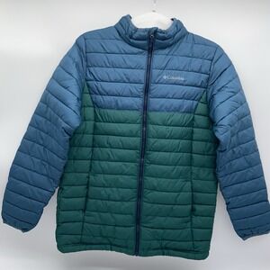 Columbia Omni-Heat Girl's Size XL 18/20 Puffer‎ Jacket Gorpcore Green Blue EUC